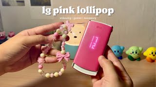 unboxing the cute lg lollipop flip phone in 2024 🎀 [upl. by Llenhoj]