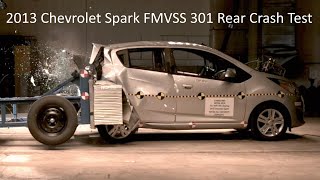 20132015 Chevrolet Spark FMVSS 301 Rear Crash Test 50 Mph [upl. by Lynad730]