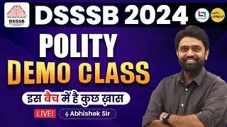 DSSSB 2024 Target Batch  Polity Demo class by Abhishek Sir [upl. by Ehcor75]