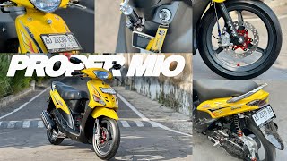 MIO SPORTY KUNING RESTORASI MODIF  BADAS GARAGE [upl. by Linskey]