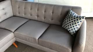 Poundex 6961 Grey Mid Century Modern Sectional Sofa [upl. by Uwton]