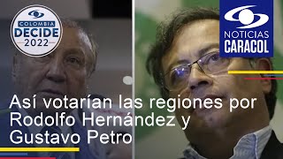 Así votarían las regiones por Rodolfo Hernández y Gustavo Petro “Se mantienen en sus números” [upl. by Ailehpo]