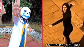 Hùng Panda l Bất Ngờ Xem Tiktok Serbian Lady Dancing Sans 404 Đuổi Đánh Luffy Huggy [upl. by Ariamo]