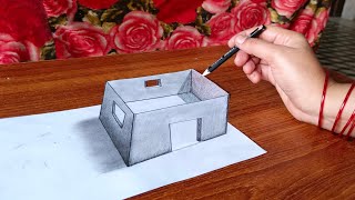 3D drawing illusion on paper for beginners  how to draw 3d  Trick 3D Art on paper [upl. by Clifton]