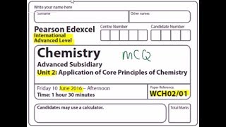 Edexcel IAL Chemistry Unit 2 MCQ Qn 48 June 2016 [upl. by Llecrep219]