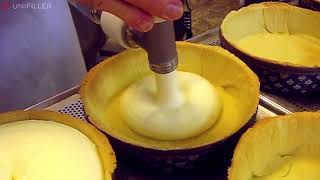 Production of cheesecakes using Unifiller equipment [upl. by Oryaj]