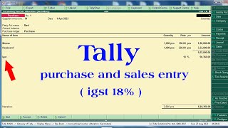 igst sales entry in tally  igst purchase entry in tally erp 9  igst sales entry in tally erp 9 [upl. by Enelkcaj]