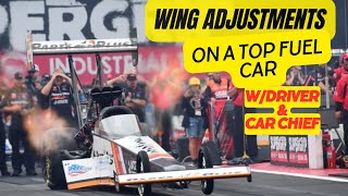 Top Fuel car chief amp driver of Rick Ware Parts Plus car talk wing adjustments race racer racecar [upl. by Myra619]