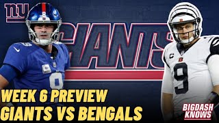 Giants vs Bengals  Wk 6 Preview  Kayvon on IR No Nabers Keys to Victory [upl. by Cirted]