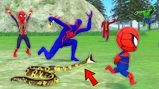 team spider man vs bad guy joker ► spiderman 2099 Rescue kid SpiderMan from snake funny animation [upl. by Marsland287]