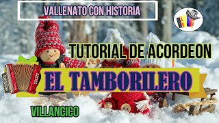 VILLANCICO TUTORIAL ACORDEON EL TAMBORILERO completo [upl. by Nire]