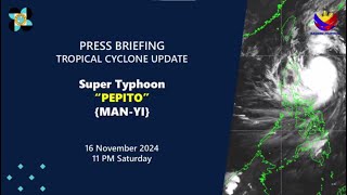 Update on Super Typhoon PepitoPH and LPA formerly OfelPH as of 11 pm  Nov 16 2024 [upl. by Anitnatsnoc]