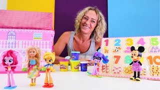 Nicoles Spielzeug Kindergarten  Die Puppen lernen die Zahlen  Kindervideo [upl. by Fiel]