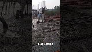 Slab casting work l Civil Engineering viralshorts trendingshorts [upl. by Schwinn399]