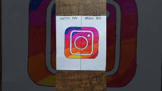 Instagram logo challenge sketch colour or brush pen drawing challenge shorts challenge [upl. by Akemahs]