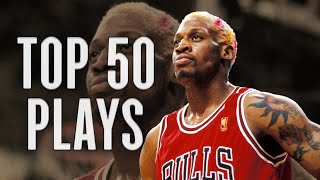 Dennis Rodman TOP 50 CAREER PLAYS [upl. by Beniamino]