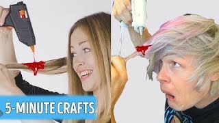 Trying hacks from 28 CRAZY GLUE GUN IDEAS by 5Minute Crafts [upl. by Trueman]