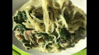 Ketogenic amp vegan  shirataki noodles with spinach no carb [upl. by Einalem]