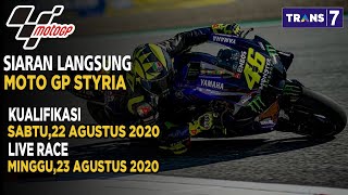 JADWAL SIARAN LANGSUNG MOTO GP HARI INI GP STYRIA SERI 5 LIVE TRANS 7 [upl. by Liryc]