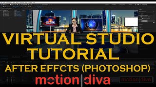 Virtual set Tutorial After effects Photoshop chroma background [upl. by Nylkoorb]