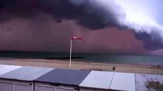 Terrible Orage de Knokke Le Zoute Belgique le 05 08 2013 [upl. by Nnyleuqaj]