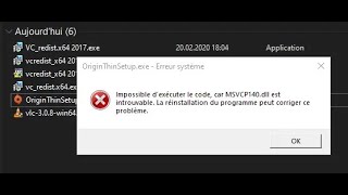 Comment résoudre les erreurs  MSVCP140dll et VCRUNTIME140dll facile et rapide [upl. by Lewse267]