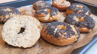 Bajgle z makiem na drożdżach  bez zakwasu 🥯bajgle bagels mak poopy breakfast śniadanie viral [upl. by Areval]