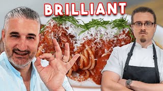 Joshua Weissmans Spaghetti And Meatballs Recipe Italian Chefs Reaction [upl. by Lumpkin]