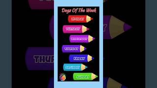 Days of the week in english  week song  weekdays song [upl. by Notyal]