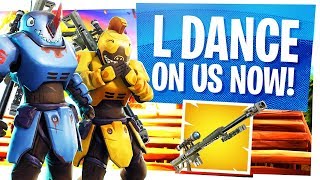 L DANCE ON US NOW  Abusing the broken Heavy Sniper till they nerf it  Fortnite [upl. by Artimid]