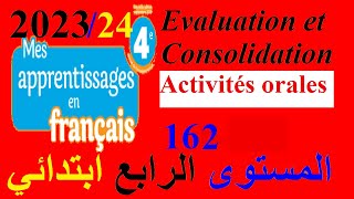 4AEP Evaluation consolidation Activités oralespage162 Mes apprentissages4 [upl. by Salohci]