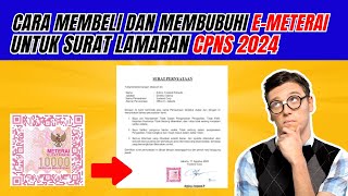 CARA LENGKAP MEMBELI DAN MEBUBUHI EMETERAI UNTUK SURAT LAMARAN DAN PERYATAAN SELEKSI CPNS 2024 [upl. by Lemej]