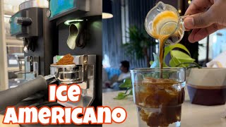 How to make perfect ice Americano subscribe flowers foryou coffee [upl. by Keeryt146]