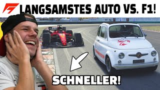 Mit dem langsamsten Auto einen Formel 1 Wagen besiegen [upl. by Aronaele734]