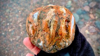 GIANT agate found in Lake Superior Rockhounding the North Shore [upl. by Kcirdet]