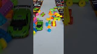 Train Blocks Vs Lamborghini Car automobile police hotwheels toys [upl. by Kcirtemed]