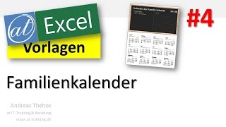 Familienkalender  ExcelVorlage mit Jahresplaner [upl. by Josi]