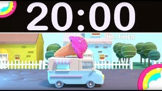 20 Minute Timer Countdown with Music for Kids Ice Cream Truck amp Rainbow [upl. by Okiron529]