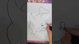 How to draw dolfish easy ways shortsviral drawing art [upl. by Comethuauc914]