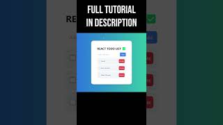 TODO App Project with React amp Tailwind Tutorial react tailwindcss webdevelopment html css web [upl. by Binnie]