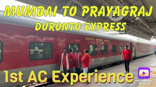 Mumbai to Prayagraj Duronto Express journey  AC First class coach  AC First class coupe cabin trip [upl. by Enelak]