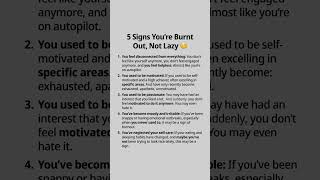 5 Signs you´re burnt out not lazy [upl. by Folberth448]