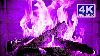 🔥 PURPLE FIREPLACE 4K Ultra HD Halloween Ambience [upl. by Beata]