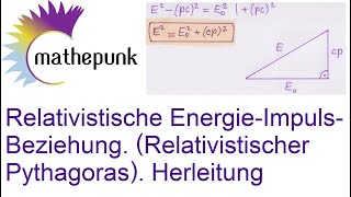 Relativistische EnergieImpulsBeziehung Relativistischer Pythagoras Herleitung [upl. by Gnes]