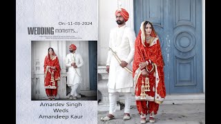 Amardev Singh Weds Amandeep Kaur Wedding Highlights 2024 [upl. by Ellene730]