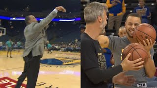 Dell Curry Still Got It Hits Pregame 3 Off Dish From Steph amp Everyone Goes Crazy [upl. by Aerbua]