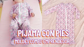 Crea esta pijama con pies para bebé 👶  Moldes combo emprendedor [upl. by Notnad22]