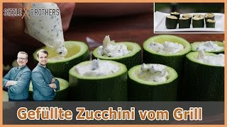 Gefüllte Zucchini  Vegetarisch grillen  Fingerfood vom Grill [upl. by Anala]