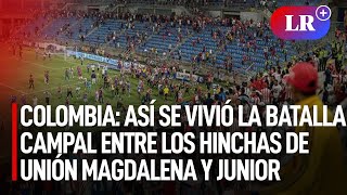 Colombia Así se vivió la batalla campal entre los hinchas de Unión Magdalena y Junior  LR [upl. by Niwrek]