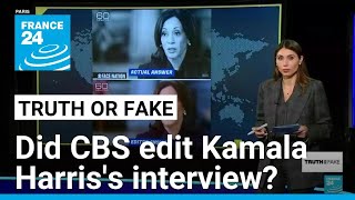 Did CBS edit their 60 Minutes sitdown interview with Kamala Harris • FRANCE 24 English [upl. by Enilaf]